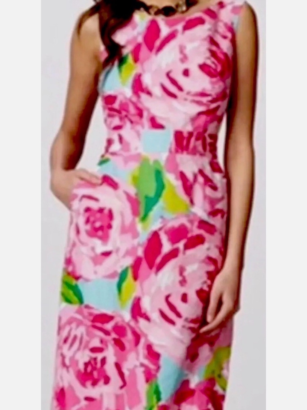 Lilly Pulitzer Vibrant Pink Floral Midi Dress